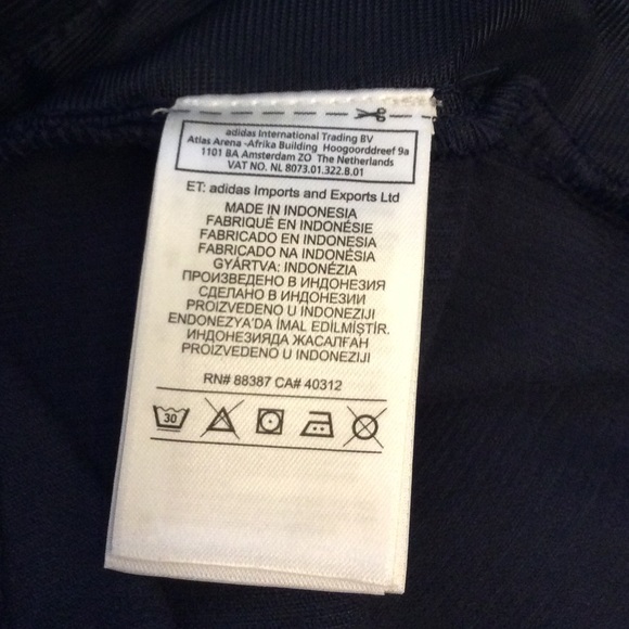 NWT Adidas navy blue corduroy wide leg crop pants - Picture 9 of 11